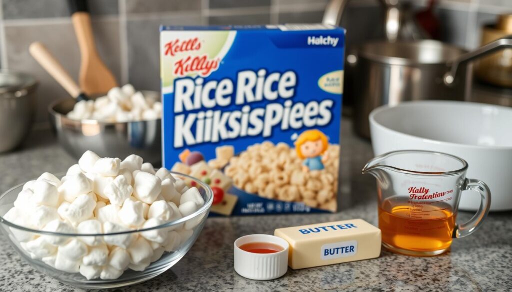 Rice Krispie Treats Ingredients and Kitchen Tools