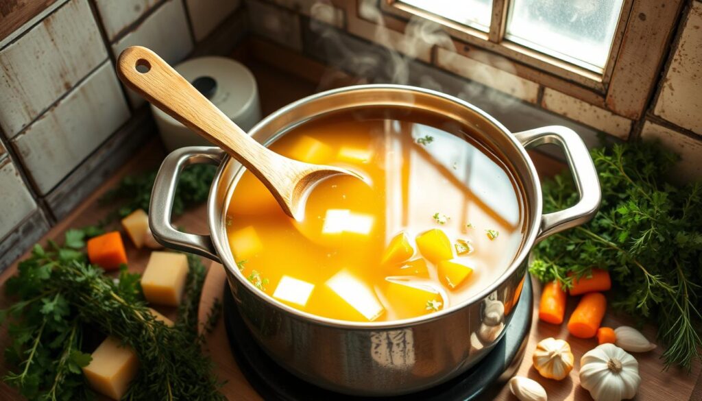 homemade chicken broth