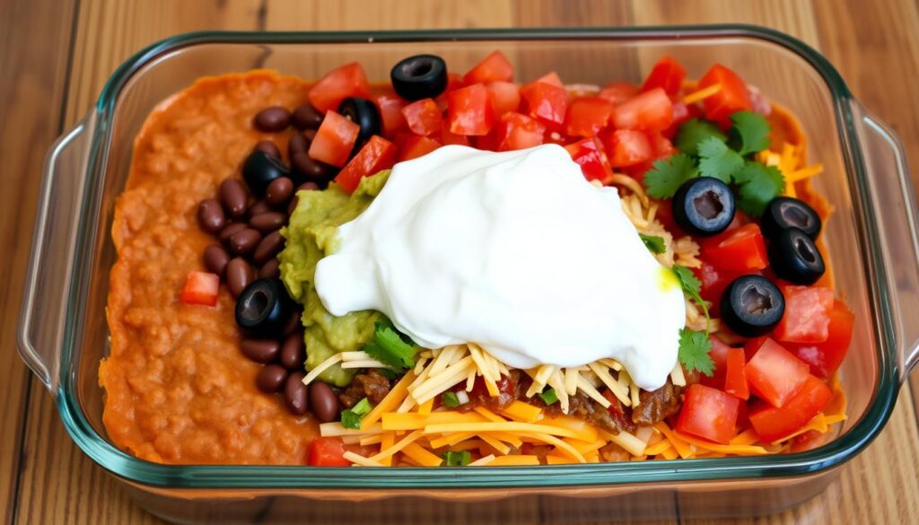 7 Layer Taco Dip Layering Technique