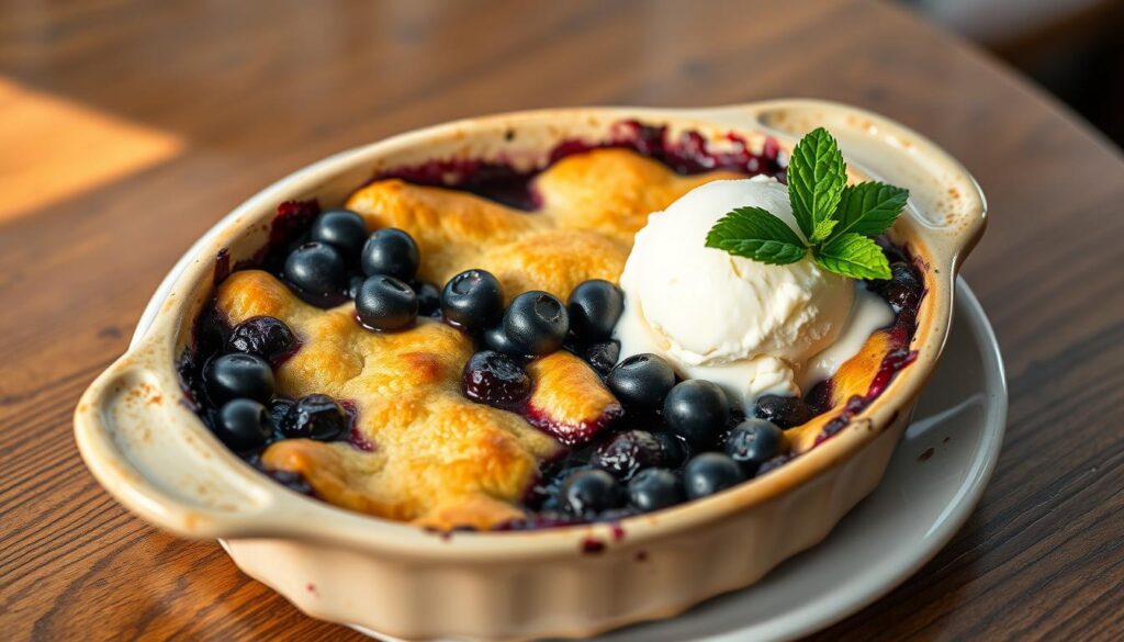 Blueberry Cobbler Serving Presentation