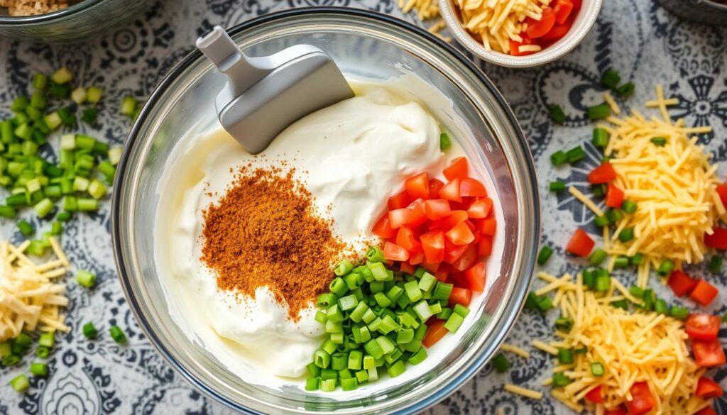 Creamy Taco Dip Base Preparation