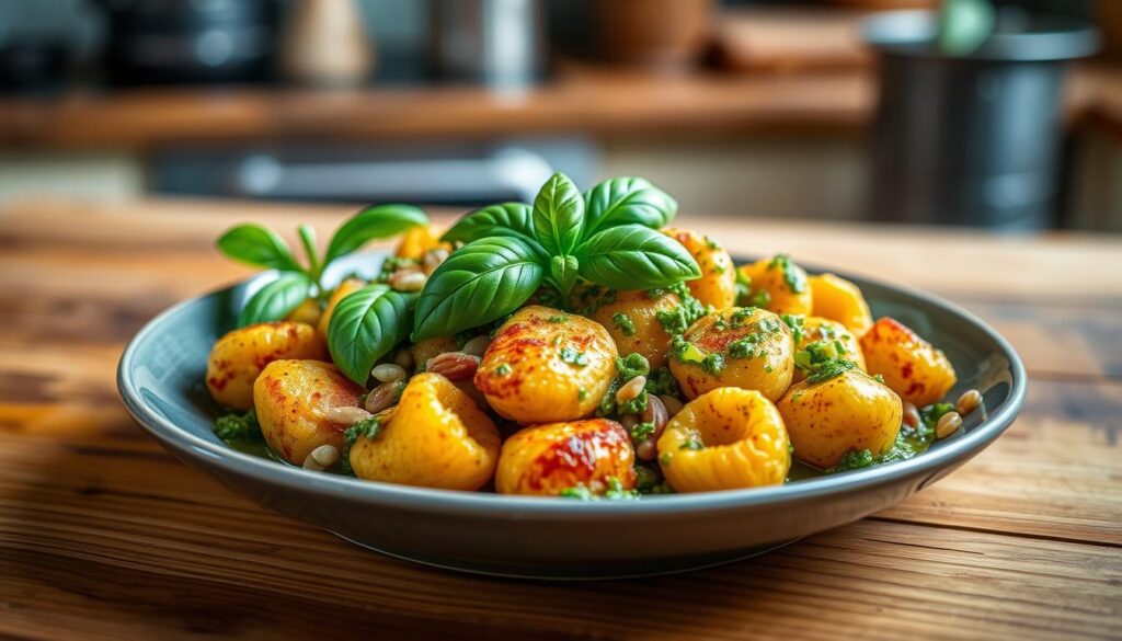 Crispy Gnocchi Pesto Pasta Recipe