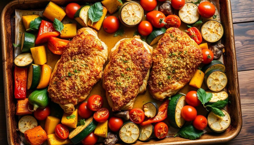 Crispy Parmesan-Crusted Sheet Pan Chicken