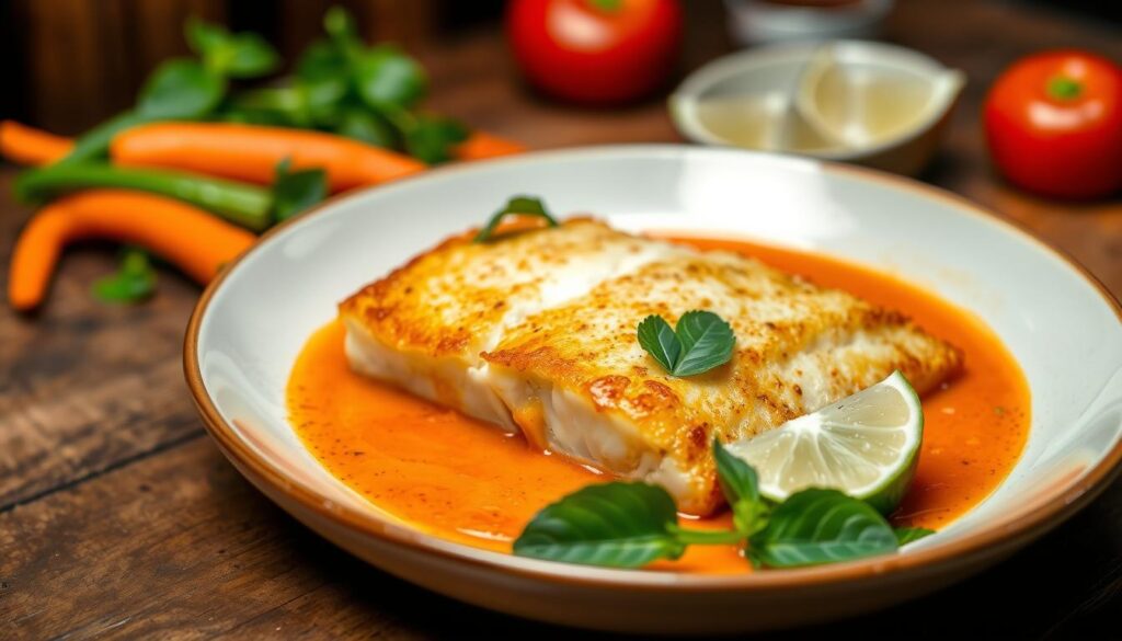 Crispy Thai Red Curry Halibut