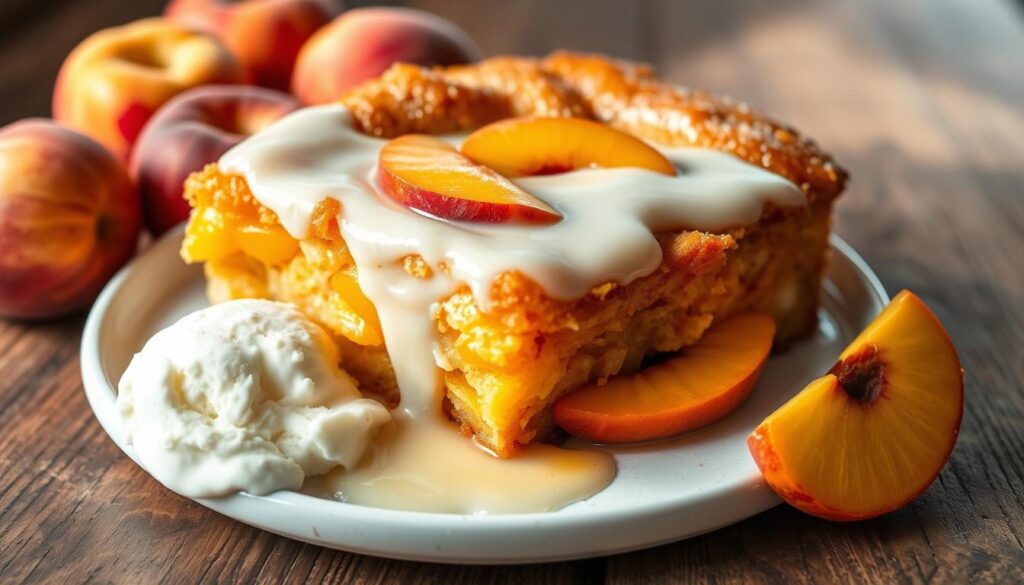 French Vanilla Peach Dump Cake Recipe