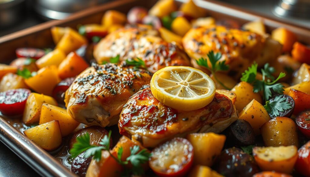 Greek Sheet Pan Chicken with Potatoes