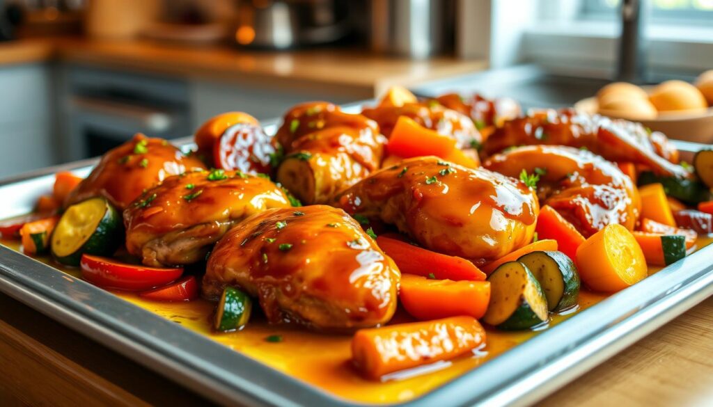 Honey Garlic Sheet Pan Chicken Dinner