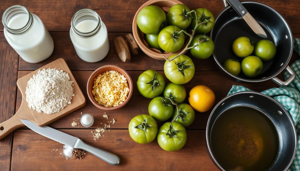 Ingredients for Fried Green Tomatoes