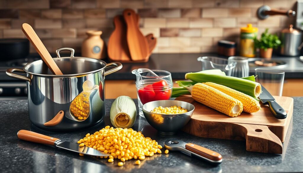 Kitchen Tools for Corn Chowder Preparation