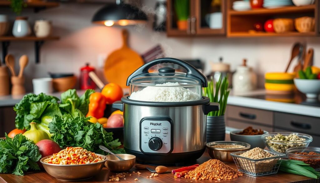 One-Pot Rice Cooker Meal Preparation