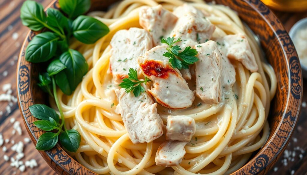 Rotisserie Chicken Alfredo Dish