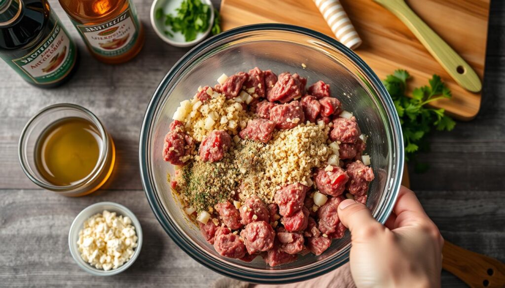 Salisbury Steak Patty Preparation