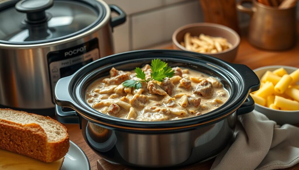 Slow Cooker Beef Stroganoff