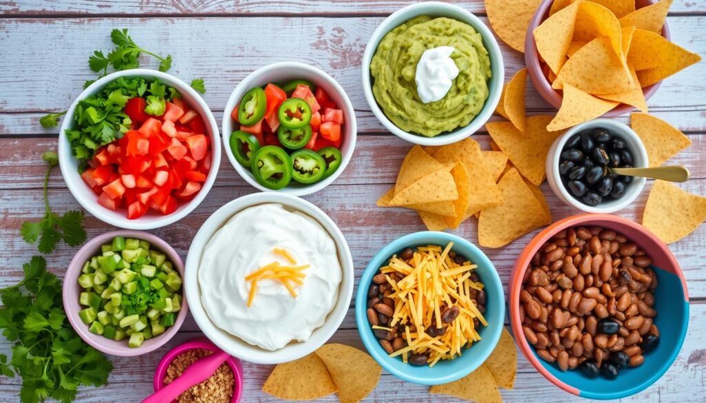 Taco Dip Ingredients Spread