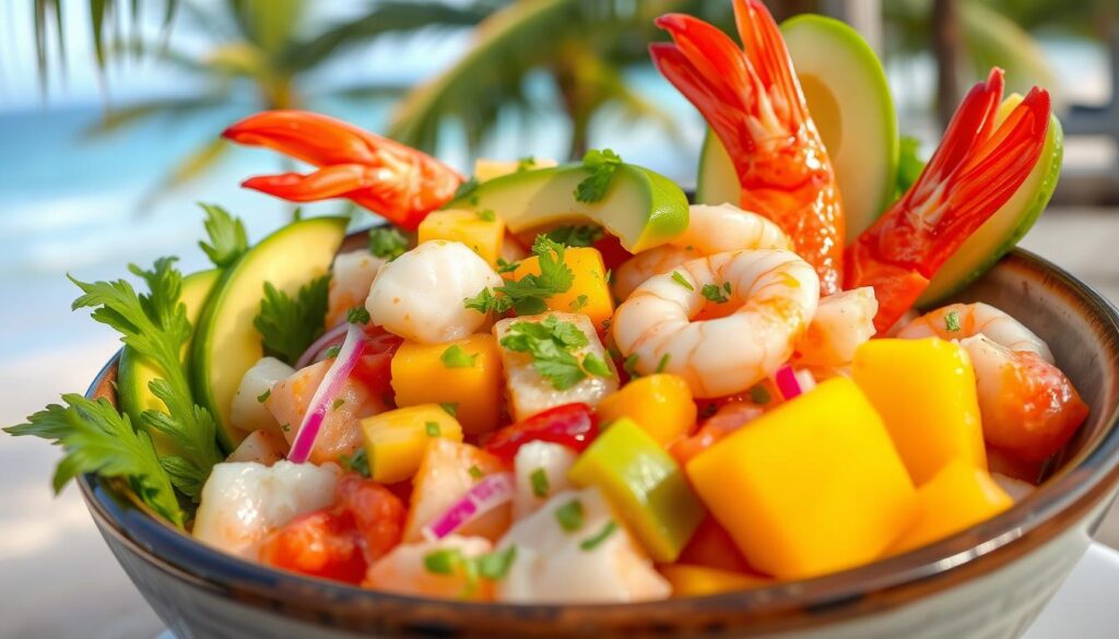 Tropical Mixed Seafood Ceviche with Mango