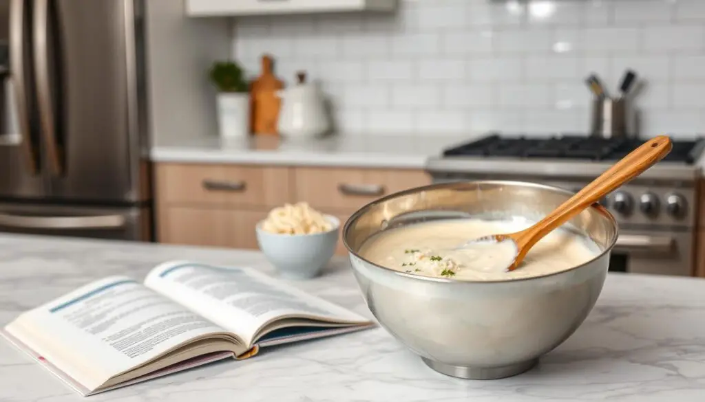 Homemade Alfredo Sauce Preparation